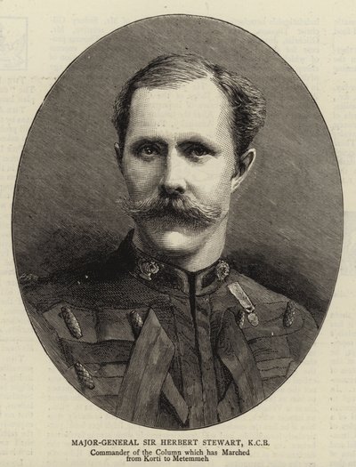 General de División Sir Herbert Stewart, KCB (grabado) de English School