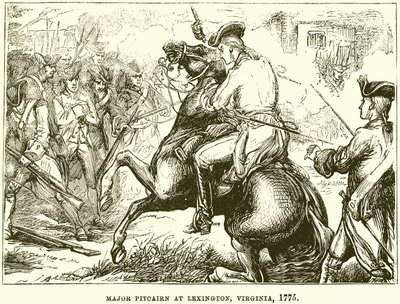 Mayor Pitcairn en Lexington, Virginia, 1775 de English School