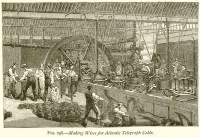 Fabricación de cables para el telégrafo atlántico de English School
