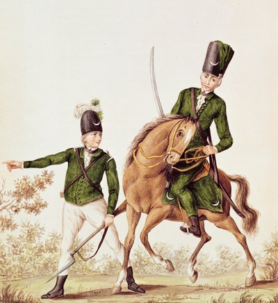 Hombre y Húsar de los Rangers de la Reina de English School