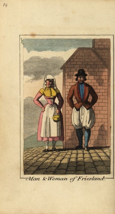Hombre y mujer de Frisia, Holanda de English School