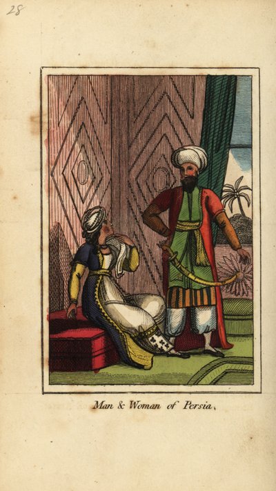Hombre y mujer de Persia de English School