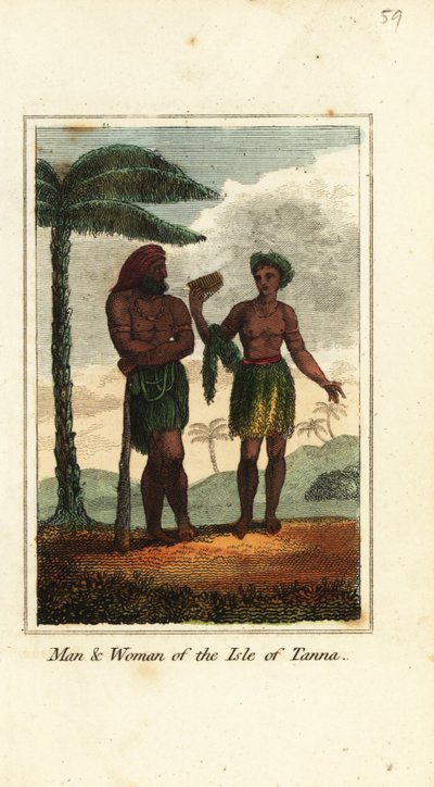 Hombre y mujer de la Isla de Tanna, Vanuatu de English School