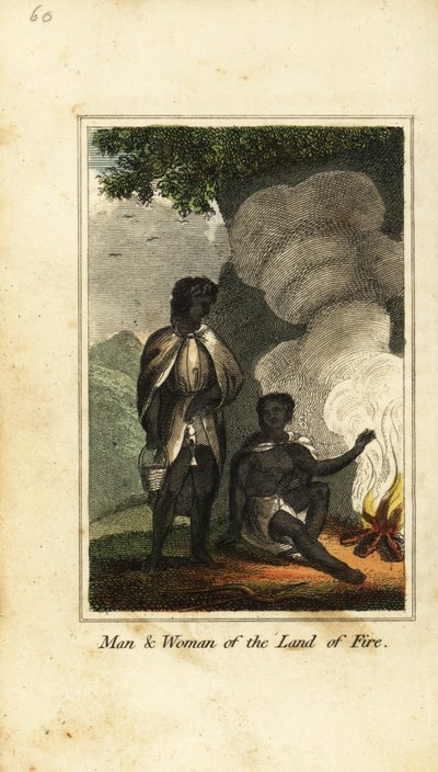 Hombre y mujer de la Tierra del Fuego de English School
