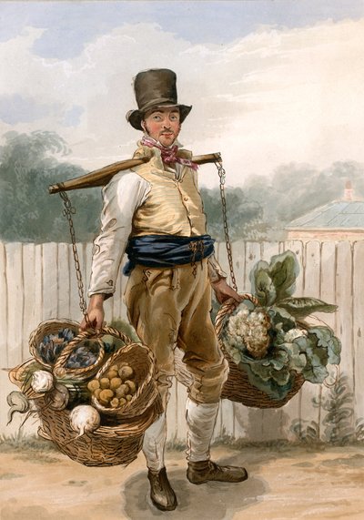 Hombre cargando vegetales de English School