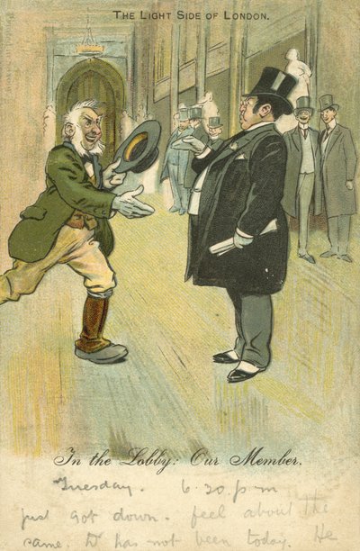 Hombre corriendo a estrechar la mano de su diputado de English School