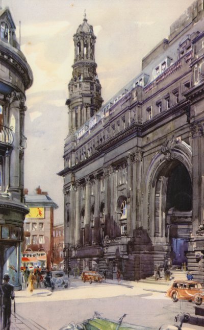 Manchester Royal Exchange (litografia en color) de English School