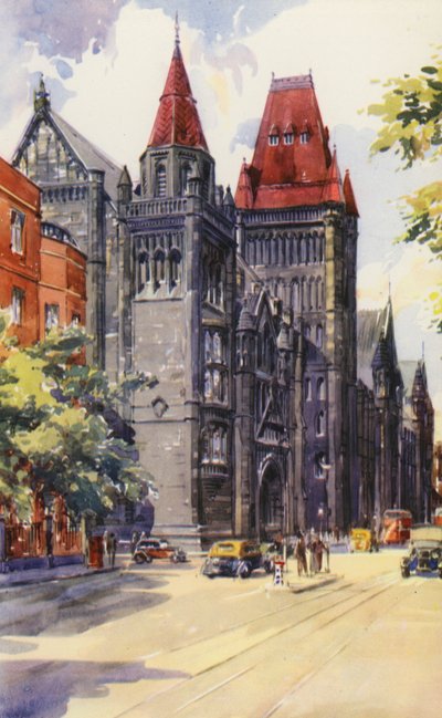 Universidad de Manchester (litografia en color) de English School