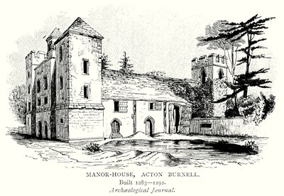 Manor-House, Acton Burnell (grabado) de English School