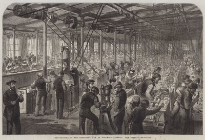 Fabricación del cañón Armstrong en el Arsenal de Woolwich, la colmena de English School