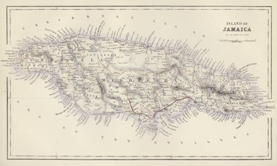 Mapa: Isla de Jamaica, por G H Swanston, Edimburgo (litografía en color) de English School