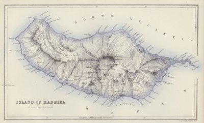 Mapa: Isla de Madeira, por G H Swanston, Edimburgo de English School