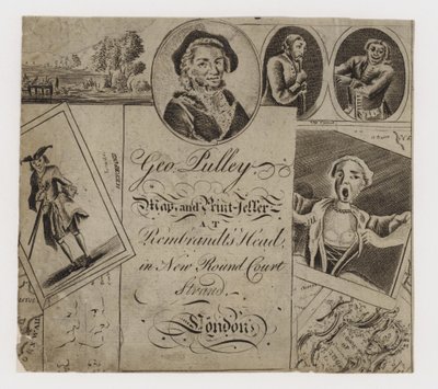 Tarjeta comercial de vendedor de mapas e impresiones, George Pulley de English School