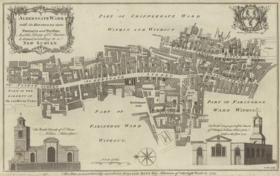 Mapa del distrito de Aldersgate, Ciudad de Londres de English School