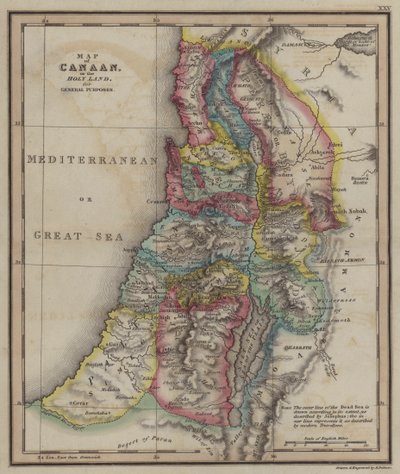 Mapa de Canaán de la Tierra Santa para Propósitos Generales de English School