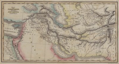 Mapa de los Países mencionados en las Historias de Noé, Abraham y los Reyes de Israel (grabado en color) de English School