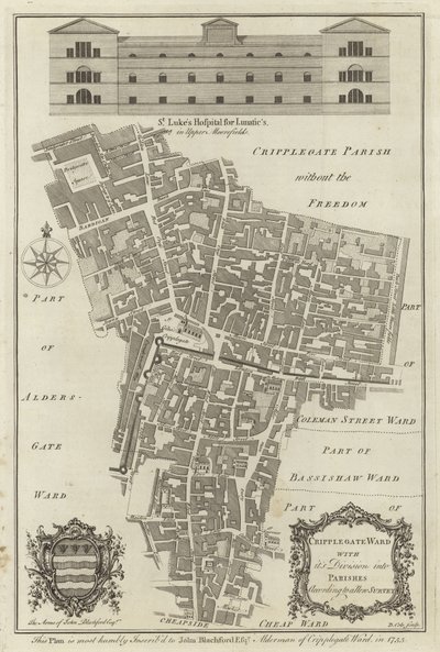 Mapa de Cripplegate Ward, Londres de English School