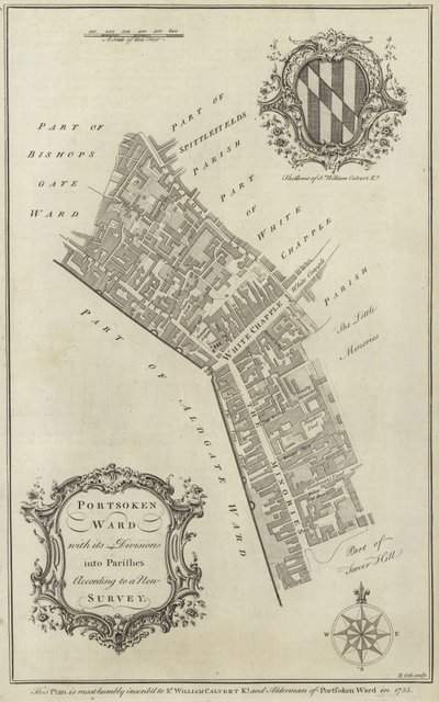 Mapa de Portsoken Ward, Londres de English School
