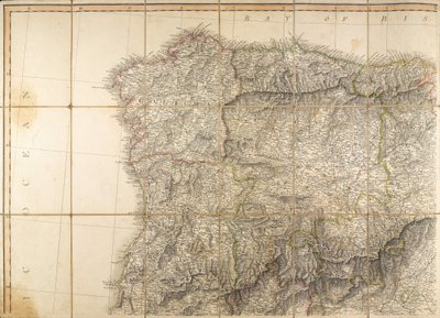 Mapa de España que se dice fue usado por el Duque de Wellington de English School