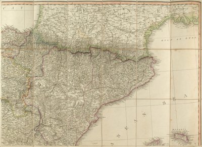 Mapa de España que se dice fue usado por el Duque de Wellington de English School
