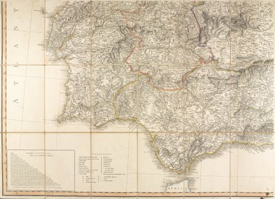 Mapa de España que se dice fue usado por el Duque de Wellington de English School