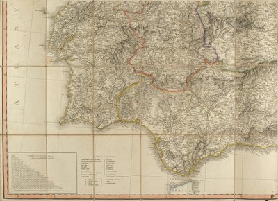 Mapa de España que se dice fue utilizado por el Duque de Wellington de English School