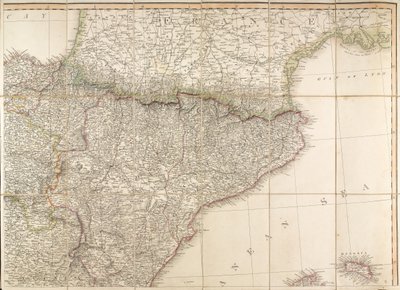 Mapa de España que se dice fue usado por el Duque de Wellington de English School