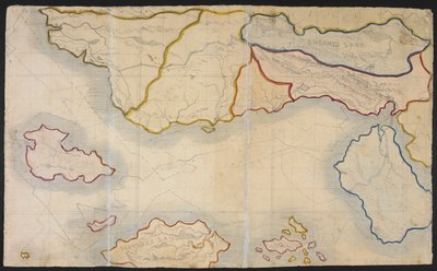Mapa de Verdopolis, o Ciudad de Cristal; una tierra imaginaria, ilustración de 