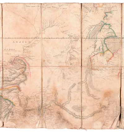 Mapa de la región del Congo, de un álbum perteneciente a Henry Morton Stanley de English School