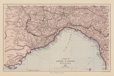 Mapa de la Riviera Oriental y Occidental de English School