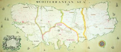 Mapa de la Isla de Menorca, c.1740 de English School