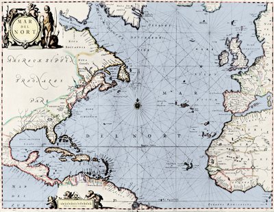 Mapa del Atlántico Norte, del "Jannson