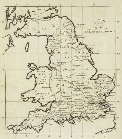 Mapa de la Heptarquía sajona de English School