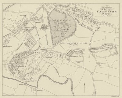 Mapa para ilustrar La Batalla de Langside de English School