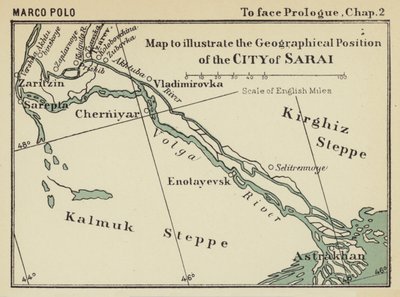 Mapa para ilustrar la posición geográfica de la ciudad de Sarai (litografía) de English School