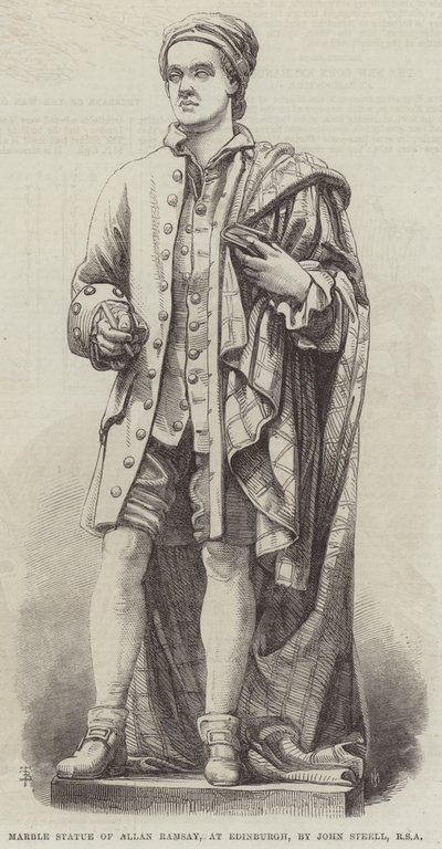 Estatua de mármol de Allan Ramsay, en Edimburgo, por John Steell, RSA de English School