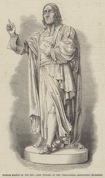 Estatua de Mármol del Reverendo John Wesley, en la Institución Teológica, Richmond de English School