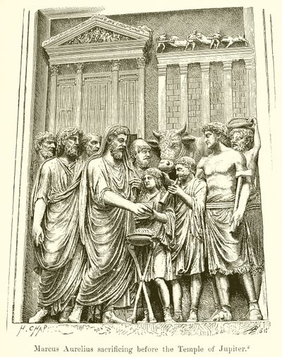Marco Aurelio Sacrificando ante el Templo de Júpiter de English School