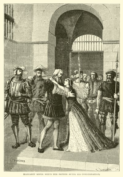 Margaret Roper se encuentra con su padre después de su condena de English School