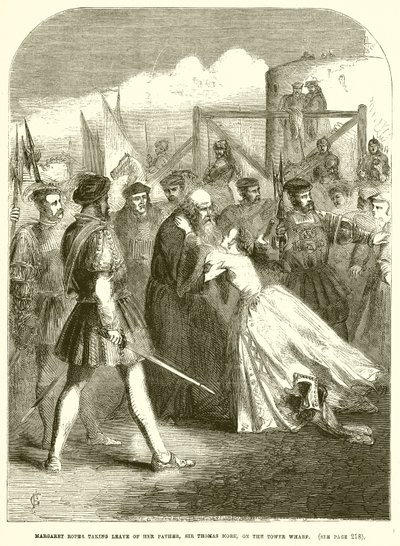 Margaret Roper despidiéndose de su padre, Sir Thomas More, en el muelle de la Torre de English School