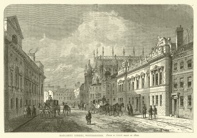Margaret Street, Westminster, de un boceto hecho en 1820 de English School