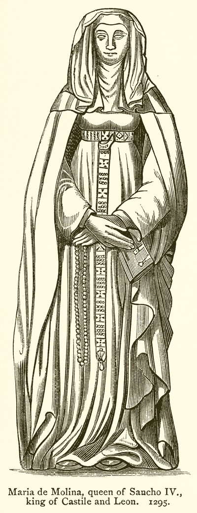 María de Molina, reina de Sancho IV, rey de Castilla y León. 1295 de English School