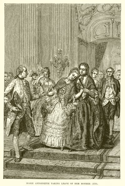 María Antonieta despidiéndose de su madre de English School