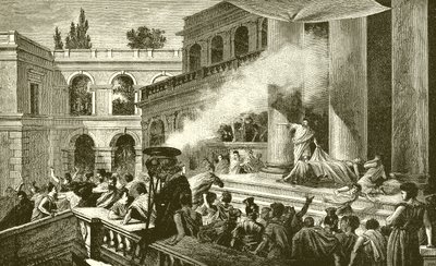 Marco Antonio mostrando al pueblo el cadáver de César de English School