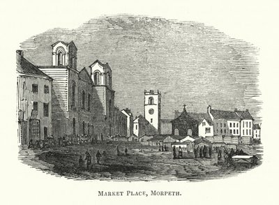 Plaza del Mercado, Morpeth (grabado) de English School