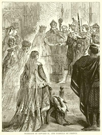 Matrimonio de Eduardo II e Isabel de Francia de English School