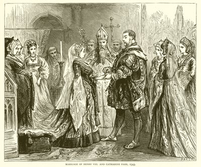 Matrimonio de Enrique VIII y Catalina Parr, 1543 de English School