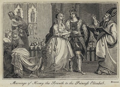 Matrimonio de Enrique VII con la Princesa Isabel (grabado) de English School