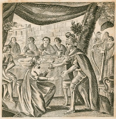 Matrimonio de Vortigern y Rowena, siglo V (grabado) de English School