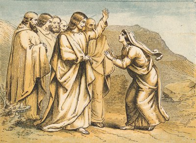 Marta encontrándose con Jesús después de la muerte de Lázaro de English School